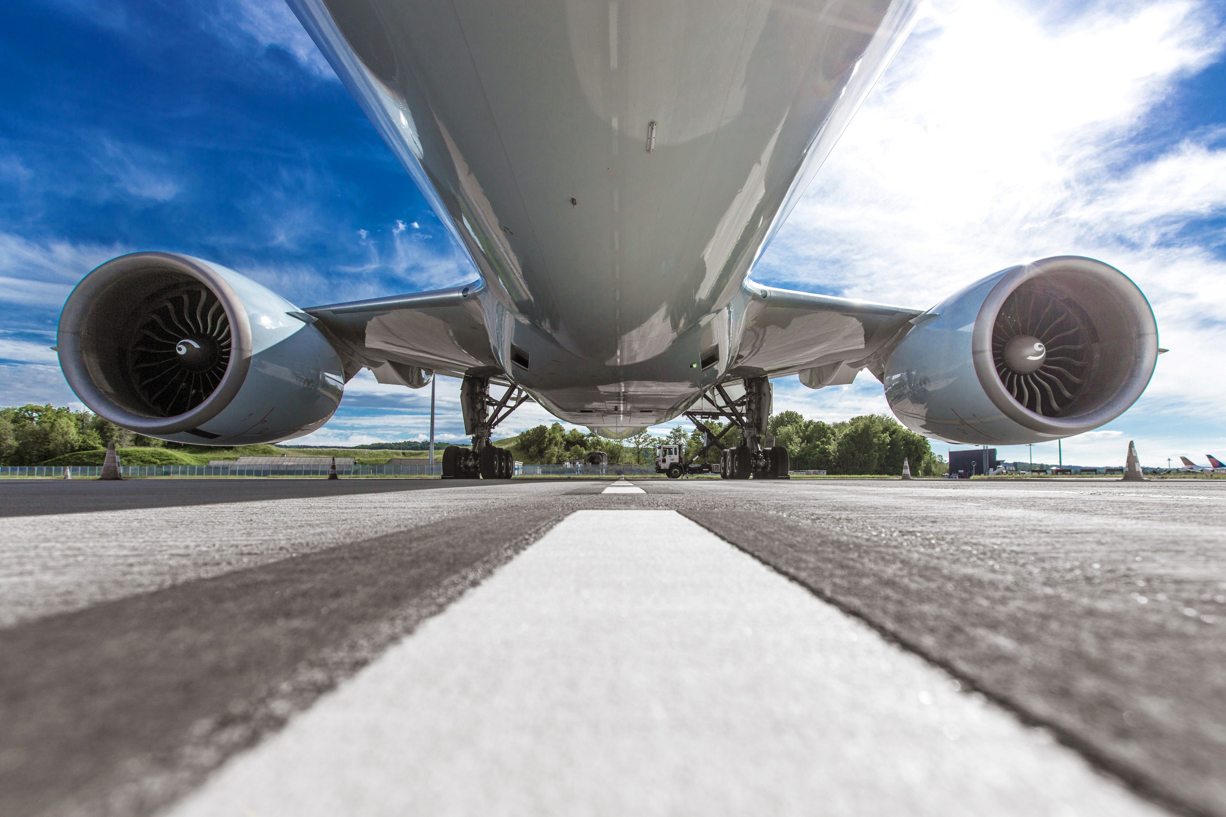Landed airplane